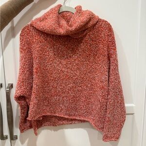 Free People Red Cowl Neck Sweater